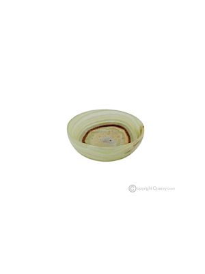 Cuenco, mármol ónix verde, centro de mesa hecho a mano en Italia, piedra natural.