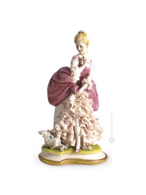 Estatuilla de porcelana ADELE Capodimonte hecha a mano en Italia