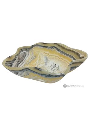 CENTRO DE MESA en ónix cebra, auténtica piedra natural, diseño moderno, hecho a mano.