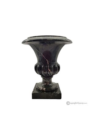 JARRÓN Medici en mármol verde, piedra natural de calidad, hecho a mano, diseño elegante.