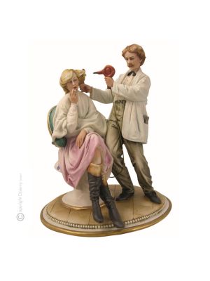 PELUQUERÍA Figura de porcelana Capodimonte hecha a mano Made in Italy