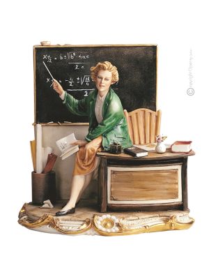 EL PROFESOR Figura de porcelana Capodimonte hecha a mano Made in Italy