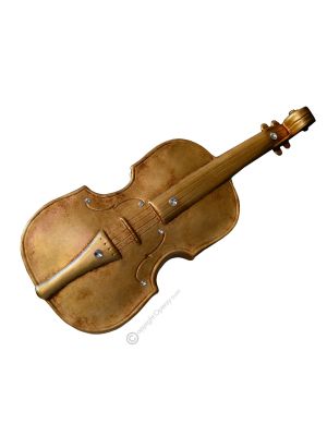 VIOLÍN Decoración artística colgante de cerámica estilo barroco con pan de oro de 24k y cristales Swarovski