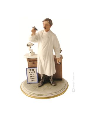 Estatua OCULISTA figura de porcelana Capodimonte hecha a mano Made in Italy