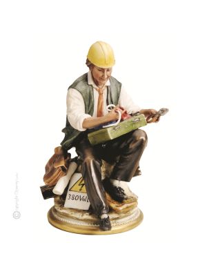 ELEKTRIKER Figura de porcelana Capodimonte hecha a mano Made in Italy