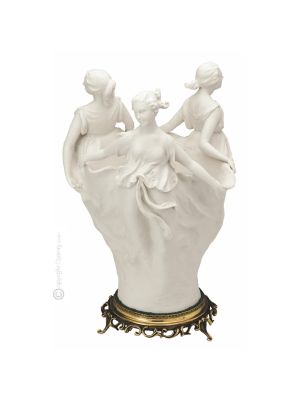 JARRÓN MILENIO Figura de porcelana Capodimonte hecha a mano Made in Italy