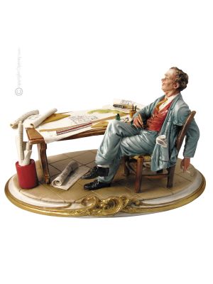 ARQUITECTO Figura de porcelana Capodimonte hecha a mano Made in Italy
