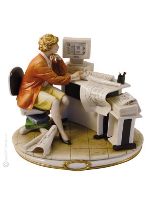 GEÓMETRO Figura figura Capodimonte porcelana hecha a mano Made in Italy