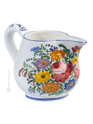 BROCCA, Decantador Jarra Cerámica Castelli Hecho a Mano Auténtico Abruzzo Made in Italy