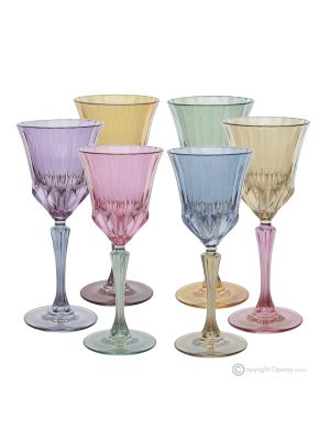 ADA Juego de 6 vasos de agua auténticos pintados a mano en vidrio de calidad superior.