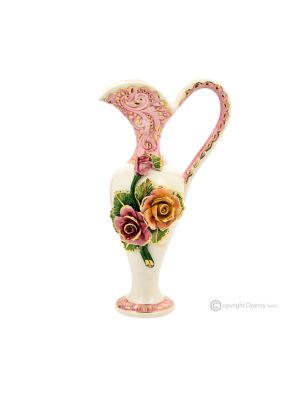 JARRÓN ROSE AMPHORA Jarrón de Cerámica Creaciones Artísticas Estilo Barroco Oro 24k Hecho en Italia