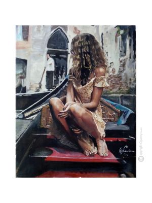 ANGELA Pintura sobre lienzo de Massimo Scarpa con técnica encáustica