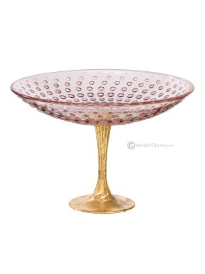 Cuenco ASTRA, centro de mesa con detalle de pan de oro, cristal de calidad superior pintado a mano.