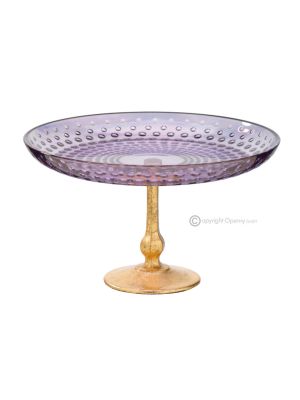 Plato ASTRA, centro de mesa con detalle de pan de oro, cristal de calidad superior pintado a mano.