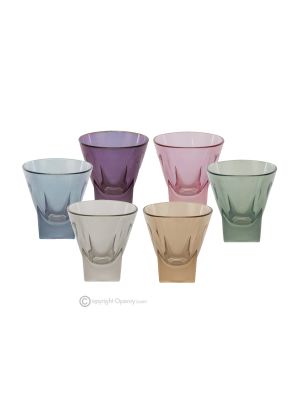 DEBBY Juego de 6 auténticas copas de licor modernas pintadas a mano en cristal de calidad superior.