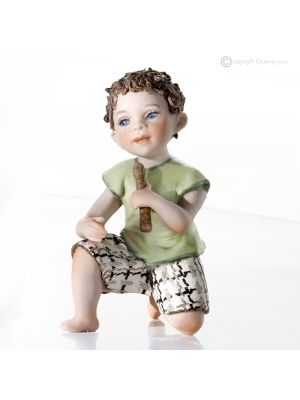 ENZO Capodimonte, músico con flauta, excelente estatuilla de porcelana.