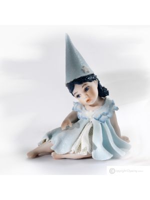 HADA AZUL, porcelana Capodimonte, muñeca hada romántica, arte de alta calidad.