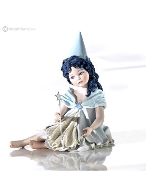HADA AZUL, Estatuilla romántica de Capodimonte, toque de cuento de hadas en porcelana.
