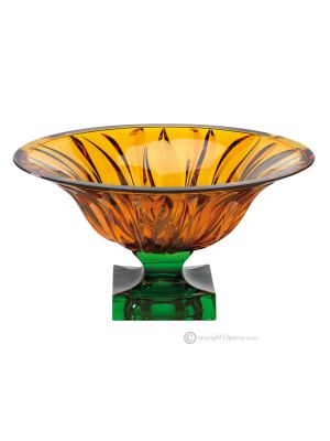 FUEGO Auténtico centro de mesa decorativo moderno pintado a mano en cristal de calidad superior.