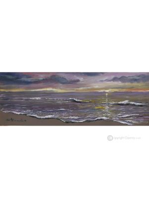 JUNTO AL MAR Pintura acrílica moderna sobre lienzo Made in Italy 