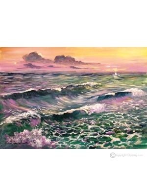 MAR Pintura acrílica moderna sobre lienzo Made in Italy 