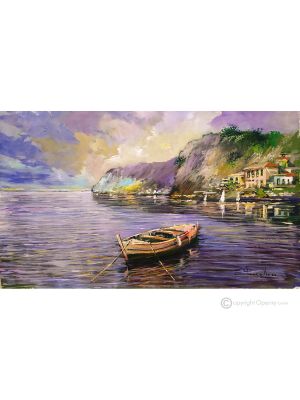 MAR Pintura acrílica moderna sobre lienzo Made in Italy 