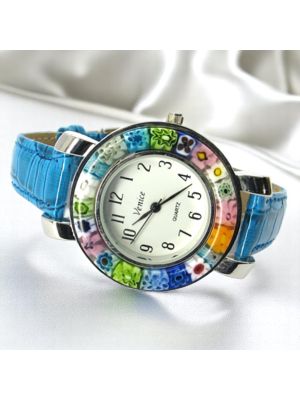 RELOJ DE PULSERA ESPACIO con auténtico cristal de Murano hecho a mano Murrine Made in Italy