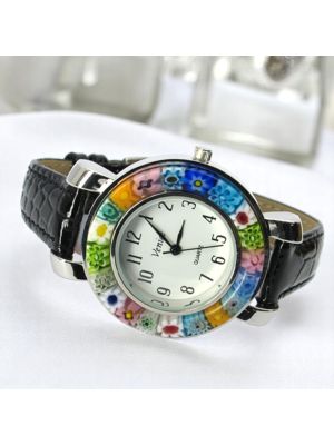RELOJ DE PULSERA ESPACIO con auténtico cristal de Murano hecho a mano Murrine Made in Italy