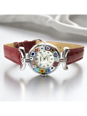 RELOJ DE PULSERA PARA SEÑORA con auténtico cristal de Murano hecho a mano Murrine Made in Italy