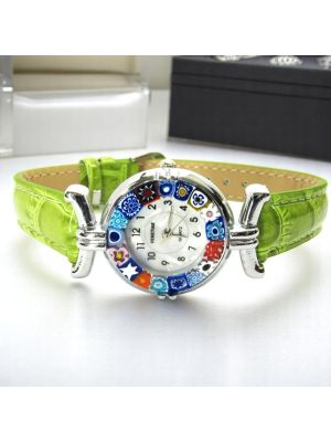 RELOJ DE PULSERA PARA SEÑORA con auténtico cristal de Murano hecho a mano Murrine Made in Italy