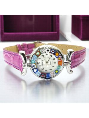 RELOJ DE PULSERA PARA SEÑORA con auténtico cristal de Murano hecho a mano Murrine Made in Italy