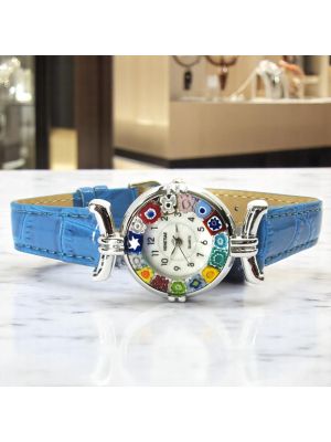 RELOJ DE PULSERA PARA SEÑORA con auténtico cristal de Murano hecho a mano Murrine Made in Italy