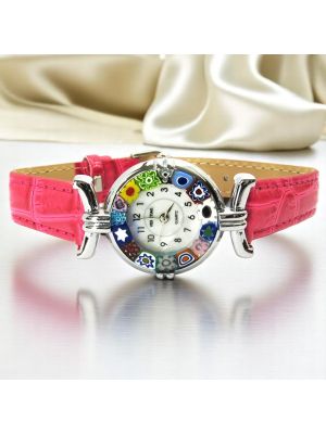 RELOJ DE PULSERA PARA SEÑORA con auténtico cristal de Murano hecho a mano Murrine Made in Italy
