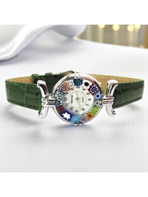 RELOJ DE PULSERA PARA SEÑORA con auténtico cristal de Murano hecho a mano Murrine Made in Italy