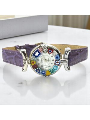 RELOJ DE PULSERA PARA SEÑORA con auténtico cristal de Murano hecho a mano Murrine Made in Italy