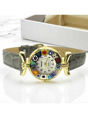 RELOJ DE PULSERA PARA SEÑORA con auténtico cristal de Murano hecho a mano Murrine Made in Italy