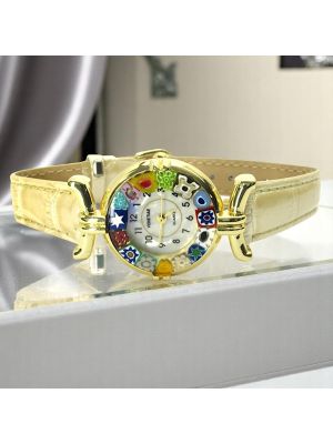 RELOJ DE PULSERA PARA SEÑORA con cristal Murrine Murano auténtico hecho a mano Made in Italy