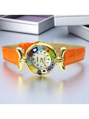 RELOJ DE PULSERA PARA SEÑORA con auténtico cristal de Murano hecho a mano Murrine Made in Italy