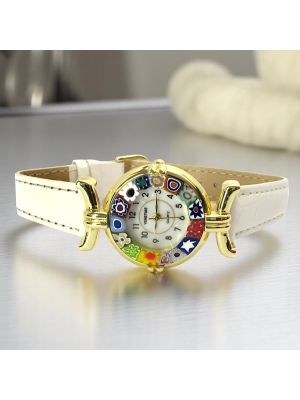 RELOJ DE PULSERA PARA SEÑORA con cristal Murrine Murano auténtico hecho a mano Made in Italy