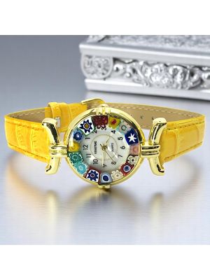 RELOJ DE PULSERA PARA SEÑORA con auténtico cristal de Murano hecho a mano Murrine Made in Italy