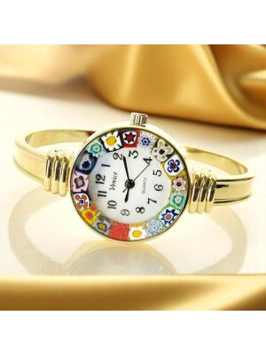 RELOJ DE PULSERA RIALTO con auténtico cristal de Murano hecho a mano Murrine Made in Italy
