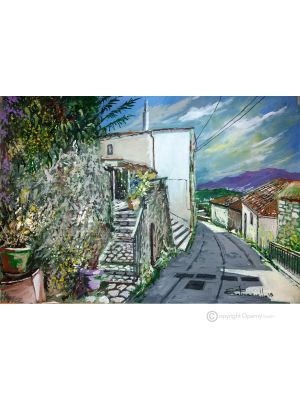 SANTA CRUZ Pintura acrílica moderna sobre lienzo Made in Italy 