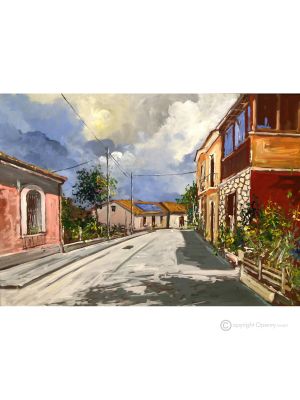 VISTAZO DE IRPINO Pintura acrílica moderna sobre lienzo Made in Italy