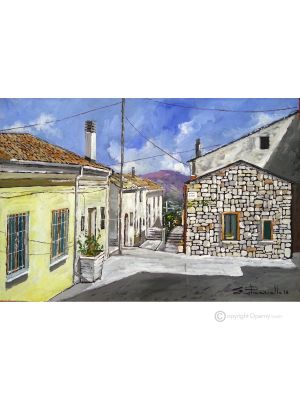 VISTAZO DE IRPINO Pintura acrílica moderna sobre lienzo Made in Italy