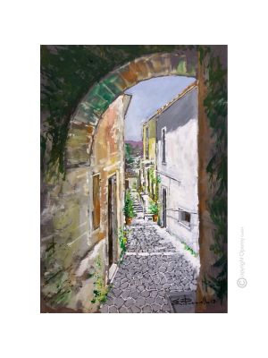 VISTAZO DE LUCAN Pintura acrílica moderna sobre lienzo Made in Italy 