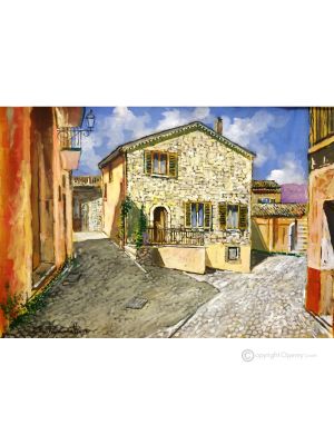 VISTAZO DE FORENZA Pintura acrílica moderna sobre lienzo Made in Italy 