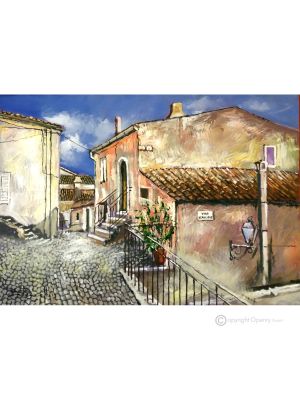 VISTAZO DE FORENZA Pintura acrílica moderna sobre lienzo Made in Italy 