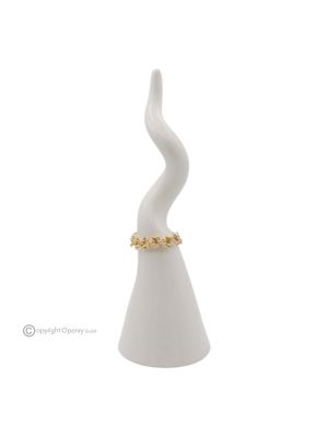 CORNO VESUVIO – Centro de mesa, fina cerámica de Capodimonte, hecho a mano