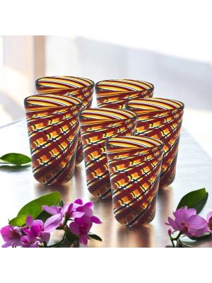 ACQUA CANNE Juego de 6 vasos de cristal de Murano Made in Italy