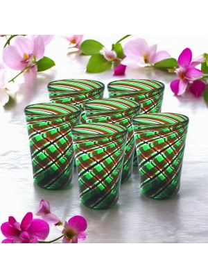 ACQUA CANNE Juego de 6 vasos de cristal de Murano Made in Italy